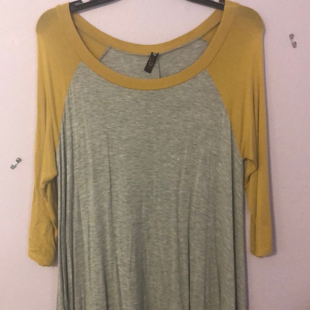 Yellow-Grey Long Dress Shirt
